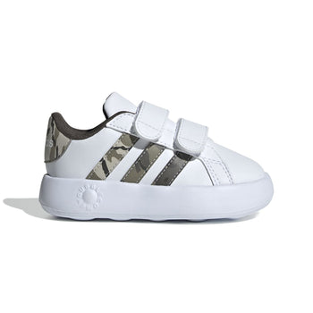 Sneakers primi passi bianche da bambino con strisce verde militare adidas Grand Court 2.0 CF I, Brand, SKU s334000190, Immagine 0